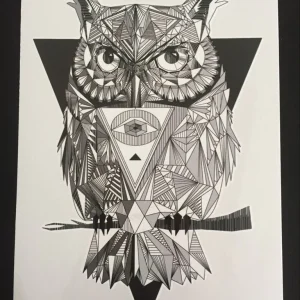 Tillfällig Tatuering 21 x 15cm – Funky Owl