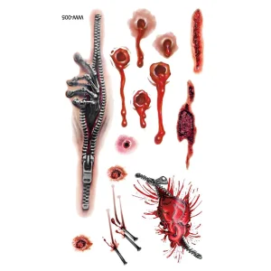 Tillfällig Tatuering 10x5cm – Halloween special! dragkedja