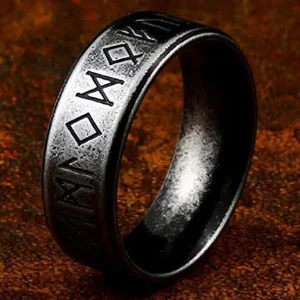 Ring – Nordisk Mytologi – Runor antik svart 8mm