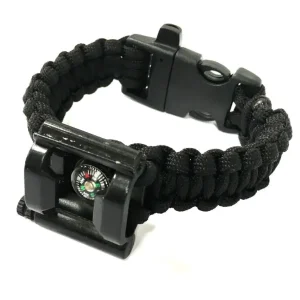 Paracord Armband – med kapsylöppnare kompass och eldstål
