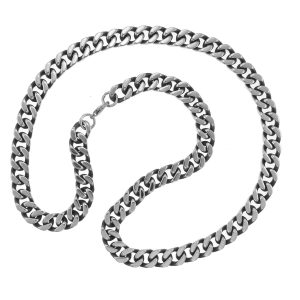 Mörkborstade Pansarkedjor i Stål (Bredd 9.0 mm, 2-Pack)