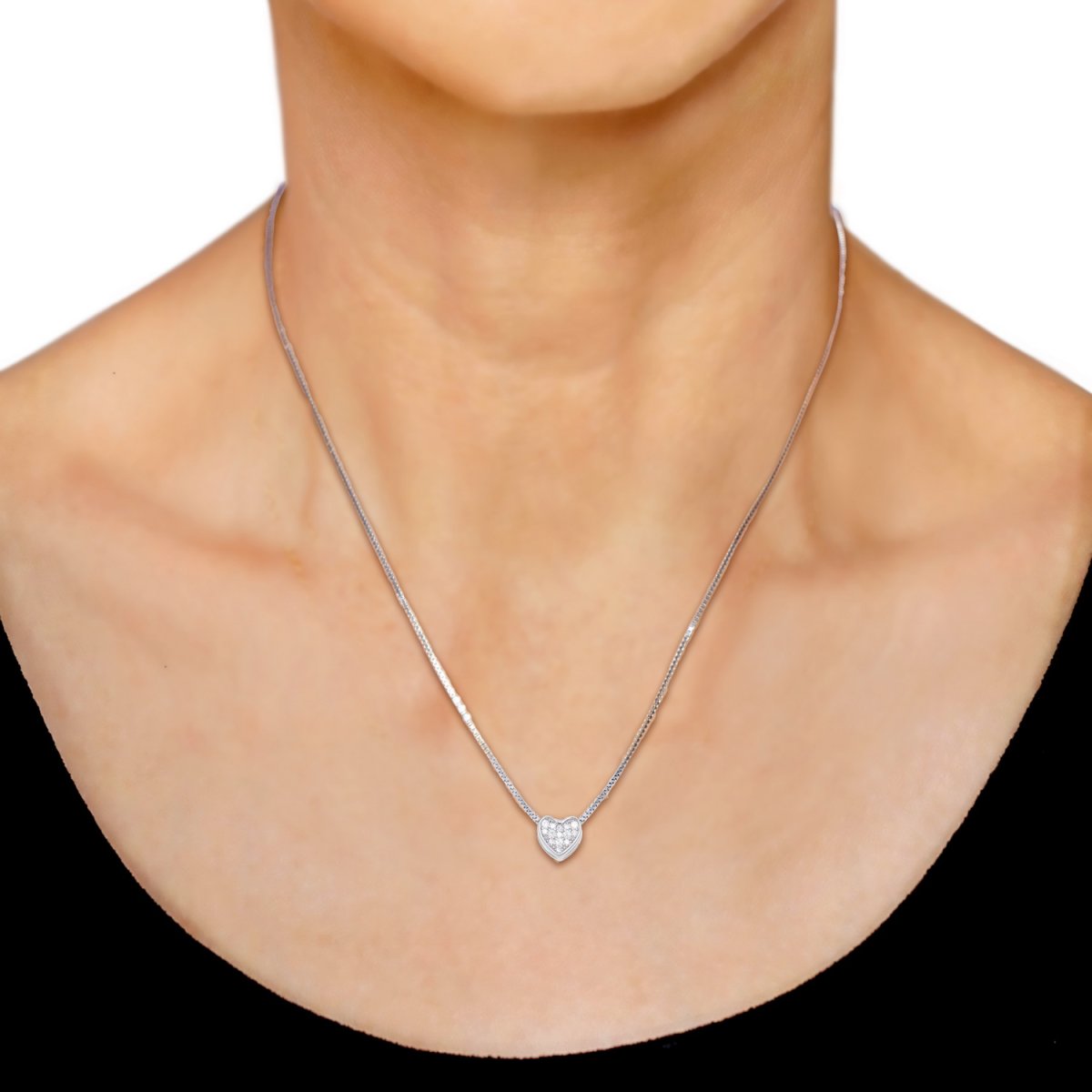 Damhalsband i Rodierat 925 Sterling Silver (2-Pack, Gnistrande Cubic Zirkonia) - Bild 3