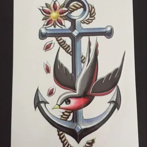 Tillfällig Tatuering 21 x 15cm – ancor bird